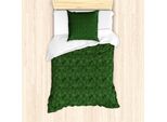 Abakuhaus Set Copripiumino Jungle Leaf Per Letti Singoli, Palm Leaf Monochrome, Antiacaro, Adatto A Chi Soffre Di Allergie, Con Federa, 135 Cm X 200 Cm - 80 X 80 Cm, Verde Mela