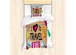 Abakuhaus Set Copripiumino Fiji Per Letti Singoli, Bagaglio Per Le Fiji, Antiacaro, Adatto A Chi Soffre Di Allergie, Con Federa, 135 Cm X 200 Cm - 80 X 80 Cm, Bianco Multicolore