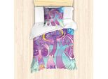Abakuhaus Set Copripiumino Artistico Per Letti Singoli, Trippy Magic Mushrooms, Antiacaro E Anallergico Con Federa, 135 Cm X 200 Cm - 80 X 80 Cm, Multicolore