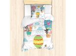 Abakuhaus Set Copripiumino Per Letto Singolo Con Motivo Animali Fly Nursery, Antiacaro E Anallergico, Con Federa, 135 Cm X 200 Cm - 80 X 80 Cm, Multicolore