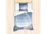 Abakuhaus Set Copripiumino Astratto Surreale Per Letti Singoli, Deserto Da Sogno, Antiacaro, Adatto A Chi Soffre Di Allergie, Con Federa, 135 Cm X 200 Cm - 80 X 80 Cm, Viola-Blu-Grigio