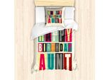 Abakuhaus Set Copripiumino Per Letto Singolo, Scritta Funky Happy Birthday, Antiacaro, Adatto A Chi Soffre Di Allergie, Con Federa, 135 Cm X 200 Cm - 80 X 80 Cm, Color Guscio D'uovo E Multicolore