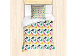 Abakuhaus Set Copripiumino Dino Per Letti Singoli, Disegni Ritmici Di Dinosauri, Antiacaro, Adatto A Chi Soffre Di Allergie, Con Federa, 135 Cm X 200 Cm - 80 X 80 Cm, Multicolore