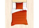 Abakuhaus Set Copripiumino Folkloric Per Letti Singoli, Uccelli E Fiori, Antiacaro, Adatto A Chi Soffre Di Allergie, Con Federa, 135 Cm X 200 Cm - 80 X 80 Cm, Burnt Sienna Vermilion