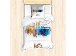 Abakuhaus Set Copripiumino Austin Per Letti Singoli, Macchie Di Colore Tipografiche, Antiacaro, Adatto A Chi Soffre Di Allergie, Con Federa, 135 Cm X 200 Cm - 80 X 80 Cm, Multicolore