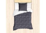 Abakuhaus Set Copripiumino Per Letti Singoli, Linea Kunst-Schmetterlings-Spots, Antiacaro, Adatto A Chi Soffre Di Allergie, Con Federa, 135 Cm X 200 Cm - 80 X 80 Cm, Dark Indigo Multicolor