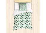 Abakuhaus Set Copripiumino Philodendron Per Letti Singoli, Fogliame Della Giungla Shadowy, Antiacaro, Adatto A Chi Soffre Di Allergie, Con Federa, 135 Cm X 200 Cm - 80 X 80 Cm, Verde Smeraldo-Felce