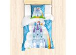 Abakuhaus Set Copripiumino Per Letto Singolo, Rainbow Fortress Princess, Antiacaro, Adatto A Chi Soffre Di Allergie, Con Federa, 135 Cm X 200 Cm - 80 X 80 Cm, Sky Blue Multicolor