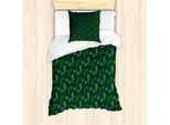 Abakuhaus Set Copripiumino Tropicale Per Letti Singoli, Motivo Jungle Leaves, Antiacaro, Adatto A Chi Soffre Di Allergie, Con Federa, 135 Cm X 200 Cm - 80 X 80 Cm, Smeraldo Azzurro Pallido