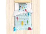 Abakuhaus Set Copripiumino Per Letto Singolo, Sky Travel Cartoon, Antiacaro, Adatto A Chi Soffre Di Allergie, Con Federa, 135 Cm X 200 Cm - 80 X 80 Cm, Multicolore
