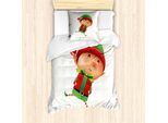 Abakuhaus Set Copripiumino Per Letto Singolo, Ragazzino Con Regalo, Antiacaro, Adatto A Chi Soffre Di Allergie, Con Federa, 135 Cm X 200 Cm - 80 X 80 Cm, Fern Green Vermilion