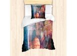 Abakuhaus Set Copripiumino Astral Per Letti Singoli, Corpi Celesti, Antiacaro, Adatto A Chi Soffre Di Allergie, Con Federa, 135 Cm X 200 Cm - 80 X 80 Cm, Multicolore