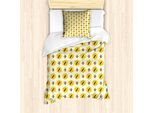 Abakuhaus Set Copripiumino Queen Bee Per Letti Singoli, Motivo A Esagoni Ripetuti, Antiacaro, Adatto A Chi Soffre Di Allergie, Con Federa, 135 Cm X 200 Cm - 80 X 80 Cm, Terra Giallo Grigio Chiaro
