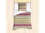 Abakuhaus Set Copripiumino Azteco Per Letti Singoli, Motivi Colorati A Strisce, Antiacaro, Adatto A Chi Soffre Di Allergie, Con Federa, 135 Cm X 200 Cm - 80 X 80 Cm, Multicolore