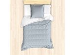 Abakuhaus Set Copripiumino Orientale Per Letti Singoli, Motivi Stellati, Antiacaro, Adatto A Chi Soffre Di Allergie, Con Federa, 135 Cm X 200 Cm - 80 X 80 Cm, Blu, Grigio, Bianco