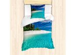 Abakuhaus Set Copripiumino Fiji Per Letti Singoli, Trasparente Still Waters, Antiacaro, Adatto A Chi Soffre Di Allergie, Con Federa, 135 Cm X 200 Cm - 80 X 80 Cm, Blu Azzurro Acquamarina