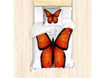 Abakuhaus Set Copripiumino Per Letto Singolo, Big Monarch Breed-Motte, Antiacaro, Adatto A Chi Soffre Di Allergie, Con Federa, 135 Cm X 200 Cm - 80 X 80 Cm, Vermiglio Coke Grigio