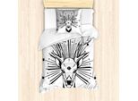 Abakuhaus Wild Jagen Set Copripiumino Per Letti Singoli, Elk Third Eye Occult, Antiacaro, Adatto A Chi Soffre Di Allergie, Con Federa, 135 Cm X 200 Cm - 80 X 80 Cm, Grigio Antracite E Bianco