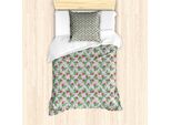 Abakuhaus Set Copripiumino Esotico Per Letti Singoli, Composizioni Floreali Colorate, Antiacaro, Adatto A Chi Soffre Di Allergie, Con Federa, 135 Cm X 200 Cm - 80 X 80 Cm, Multicolore