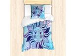 Abakuhaus Set Copripiumino Alchimie Per Letti Singoli, Flourish Sun Face, Antiacaro, Adatto A Chi Soffre Di Allergie, Con Federa, 135 Cm X 200 Cm - 80 X 80 Cm, Multicolore