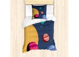 Abakuhaus Set Copripiumino Per Letti Singoli, Cartoon Pianeti Colorati, Antiacaro Adatto A Chi Soffre Di Allergie Con Federa, 135 Cm X 200 Cm - 80 X 80 Cm, Multicolore