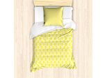 Abakuhaus Set Copripiumino Per Letto Singolo, Motivi Astratti Con Limoni, Antiacaro, Adatto A Chi Soffre Di Allergie, Con Federa, 135 Cm X 200 Cm - 80 X 80 Cm, Senape Bianco
