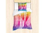 Abakuhaus Set Copripiumino Per Letti Singoli, Mosaico Arcobaleno Geometrico Artistico, Antiacaro, Adatto A Chi Soffre Di Allergie, Con Federa, 135 Cm X 200 Cm - 80 X 80 Cm, Multicolore