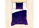 Abakuhaus Set Copripiumino Blu E Rosa Per Letti Singoli, Motivo Astratto Moderno A Pois, Antiacaro E Anallergico, Con Federa, 135 Cm X 200 Cm - 80 X 80 Cm, Indaco Rosa