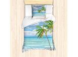 Abakuhaus Set Copripiumino Grafico Per Letti Singoli, Estate Costa Vento, Antiacaro Adatto A Chi Soffre Di Allergie Con Federa, 135 Cm X 200 Cm - 80 X 80 Cm, Multicolore