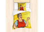 Abakuhaus Set Copripiumino Per Letto Singolo, Effetto Oma E Sunburst, Antiacaro, Adatto A Chi Soffre Di Allergie, Con Federa, 135 Cm X 200 Cm - 80 X 80 Cm, Senape Terra Giallo