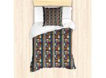Set Copripiumino Abakuhaus Boho Per Letti Singoli, Motivi Tribali, Colori Vivaci, Antiacaro, Adatto A Chi Soffre Di Allergie, Con Federa, 135 Cm X 200 Cm - 80 X 80 Cm, Multicolore