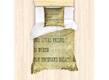 Abakuhaus Set Copripiumino Best Friend Per Letti Singoli, Euripides SprüChe Kunst, Antiacaro, Adatto A Chi Soffre Di Allergie, Con Federa, 135 Cm X 200 Cm - 80 X 80 Cm, Giallo Pallido Verde Kaki