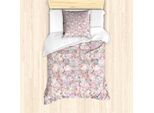 Abakuhaus Set Copripiumino Jacobean Per Letti Singoli, Naturale, Antiacaro, Adatto A Chi Soffre Di Allergie, Con Federa, 135 Cm X 200 Cm - 80 X 80 Cm, Pale Mauve Multicolor
