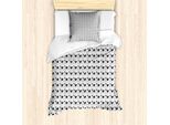 Abakuhaus Set Copripiumino Per Letto Singolo Philodendron, Foglie Dots, Antiacaro, Adatto A Chi Soffre Di Allergie, Con Federa, 135 Cm X 200 Cm - 80 X 80 Cm, Grigio Antracite Bianco