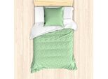 Abakuhaus Set Copripiumino Per Letti Singoli, Design Floreale Fluttuante, Antiacaro E Anallergico, Con Federa, 135 Cm X 200 Cm - 80 X 80 Cm, Verde Chiaro E Bianco