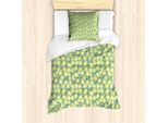 Abakuhaus Set Copripiumino Per Letto Singolo, Agrumi Tonalità Pastello, Antiacaro, Adatto A Chi Soffre Di Allergie, Con Federa, 135 Cm X 200 Cm - 80 X 80 Cm, Verde Oliva Giallo