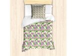 Abakuhaus Set Copripiumino Per Letto Singolo Philodendron, Motivo Spotted Orchid, Antiacaro E Anallergico, Con Federa, 135 Cm X 200 Cm - 80 X 80 Cm, Multicolore