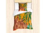 Abakuhaus Set Copripiumino Per Letti Singoli, Abstract High Antique Walls, Antiacaro, Adatto A Chi Soffre Di Allergie, Con Federa, 135 Cm X 200 Cm - 80 X 80 Cm, Multicolore