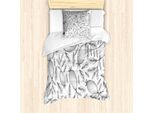 Abakuhaus Set Copripiumino Per Letti Singoli, Disegno Vintage Monocromatico, Antiacaro E Anallergico Con Federa, 135 Cm X 200 Cm - 80 X 80 Cm, Grigio Antracite E Bianco