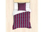 Abakuhaus Set Copripiumino Astratto Per Letti Singoli, Stile Retrò Colorato, Antiacaro, Adatto A Chi Soffre Di Allergie, Con Federa, 135 Cm X 200 Cm - 80 X 80 Cm, Multicolore