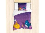 Abakuhaus Set Copripiumino Per Letti Singoli, Oceanic Kreaturen Coral, Antiacaro, Adatto A Chi Soffre Di Allergie, Con Federa, 135 Cm X 200 Cm - 80 X 80 Cm, Dark Indigo Multicolor