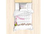 Abakuhaus Set Copripiumino Per Letto Singolo, Onceonceonce, Antiacaro, Adatto A Chi Soffre Di Allergie, Con Federa, 135 Cm X 200 Cm - 80 X 80 Cm, Rosa Baby E Verde Chiaro