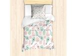 Abakuhaus Set Copripiumino Per Letto Singolo, Mele E Pere In Tonalità Pastello, Antiacaro, Adatto A Chi Soffre Di Allergie, Con Federa, 135 Cm X 200 Cm - 80 X 80 Cm, Blush Seafoam Bianco