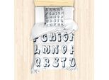 Abakuhaus Set Copripiumino Per Letto Singolo, Graffiti Monocromatici, Antiacaro, Adatto A Chi Soffre Di Allergie, Con Federa, 135 Cm X 200 Cm - 80 X 80 Cm, Grigio Antracite Bianco