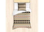 Abakuhaus Set Copripiumino Azteco Per Letti Singoli, Motivi Tribali Triangolari Artistici, Antiacaro, Adatto A Chi Soffre Di Allergie, Con Federa, 135 Cm X 200 Cm - 80 X 80 Cm, Multicolore