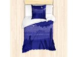 Abakuhaus Set Copripiumino Nottocean Per Letti Singoli, Fischer Moon River, Antiacaro, Adatto A Chi Soffre Di Allergie, Con Federa, 135 Cm X 200 Cm - 80 X 80 Cm, Ceil Blu Lavanda Scuro