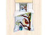 Abakuhaus Set Copripiumino Per Letto Singolo, Motivo Animali E Alberi, Antiacaro, Adatto A Chi Soffre Di Allergie, Con Federa, 135 Cm X 200 Cm - 80 X 80 Cm, Multicolore