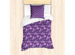 Abakuhaus Set Copripiumino Astratto Per Letti Singoli, Forme Medusa, Antiacaro, Adatto A Chi Soffre Di Allergie, Con Federa, 135 Cm X 200 Cm - 80 X 80 Cm, Viola Multicolore