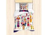 Abakuhaus Set Copripiumino Cinco De Mayo, Grafica Della Cultura Messicana Con Elementi Culturali Iconici, Stile Colorato, 135 X 200 Cm + 80 X 80 Cm, Multicolore