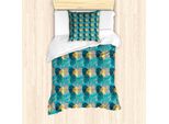 Abakuhaus Set Copripiumino Jungle Leaves Per Letti Singoli, Spots Botanik, Antiacaro, Adatto A Chi Soffre Di Allergie, Con Federa, 135 Cm X 200 Cm - 80 X 80 Cm, Multicolore